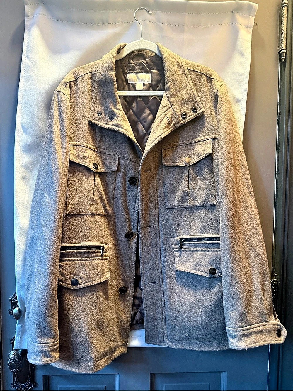 Michael Kors Men's Wool Blend Utility Jacket